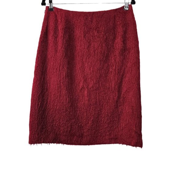 Anne Klein 2 Vintage Mohair Wool Burgundy Skirt - Picture 6 of 9